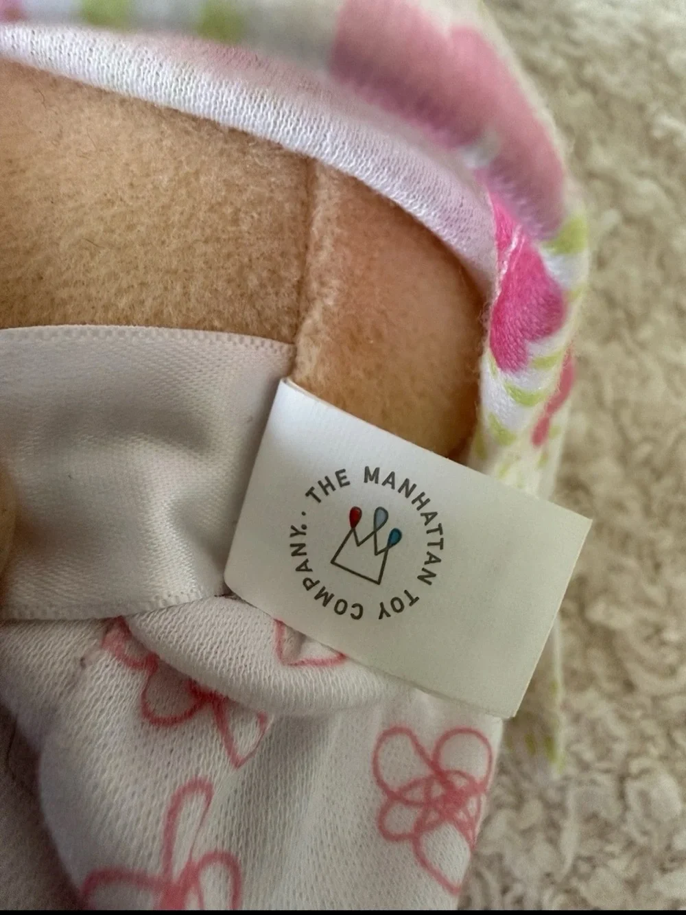 Manhattan Toy Baby Stella Brunette Doll 15” Floral Dress + Magnetic Pacifier